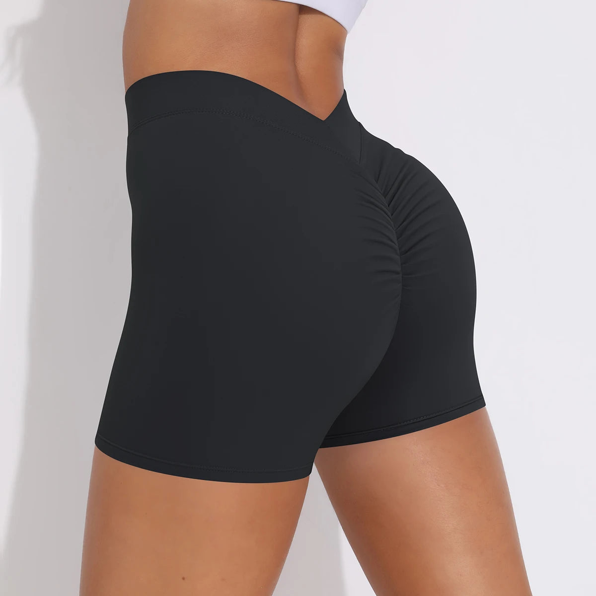 Women's Sexy Stretch Yoga Shorts With Hip Lifting And Abdominal Tightening Tight Fitness Wearing Running Pants Externally