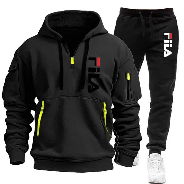 Heren Hoodie Set met Broek - Outdoor Sportkleding met Multi-Pocket 2