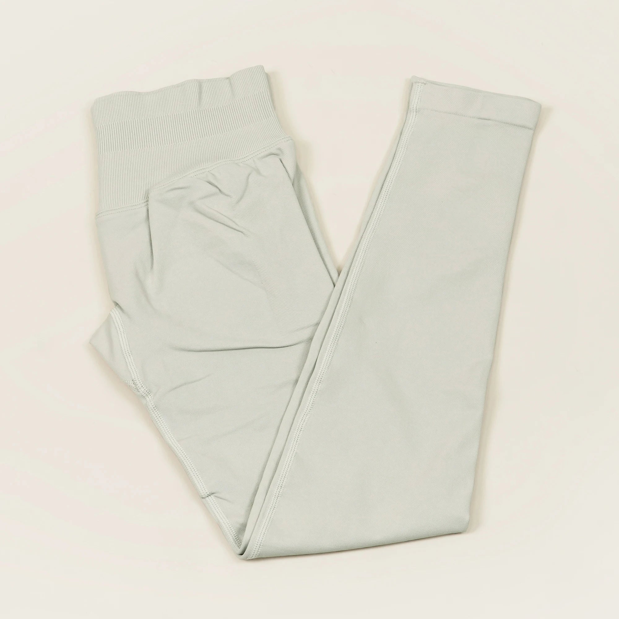 VEQKING Dames Yoga Legging - Scrunch Butt Naadloos - Hoge Taille Sportlegging Feather beige2