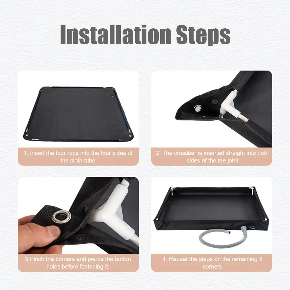 Portable Shower Pan with Drain Hose Foldable Shower Base Outdoor Tent Shower Tray for RV Outdoor Camping Shower Beach Pet Bath