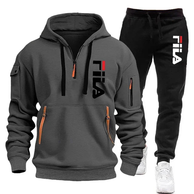 Heren Hoodie Set met Broek - Outdoor Sportkleding met Multi-Pocket 8