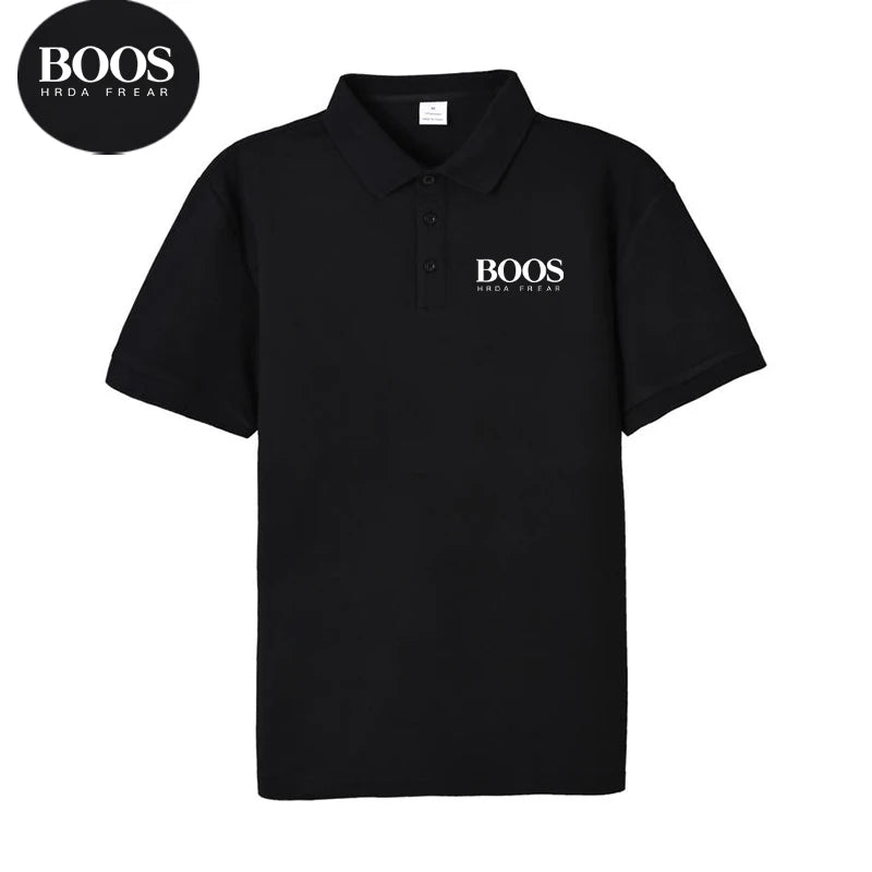 Embroidered LOGO New Summer Loose Large Size T-Shirt Men's Short Sleeve Top Business Casual Breathable Polo-shirt for Men
