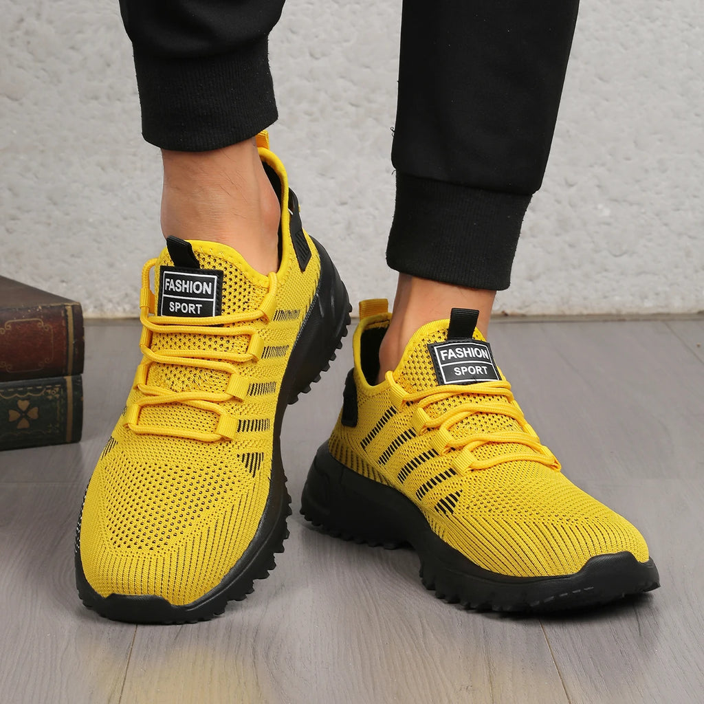 Running Shoes for Men, New Leather Casual Mesh Breathable Sports Shoes for Men for All Seasons