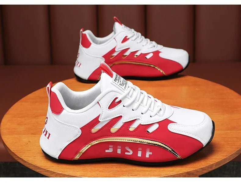 Luxury Men's Sneakers High Quality Leather Casual Shoes for Men Fashion All-match Sport Shoes Platform Comfor Men Running Shoes