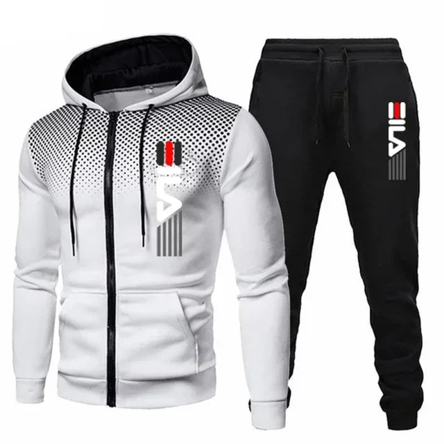 Spring and Autumn 2025 Men's sportswear set, men's zippered casual sportswear, outdoor sportswear pants, men's fitness set 5