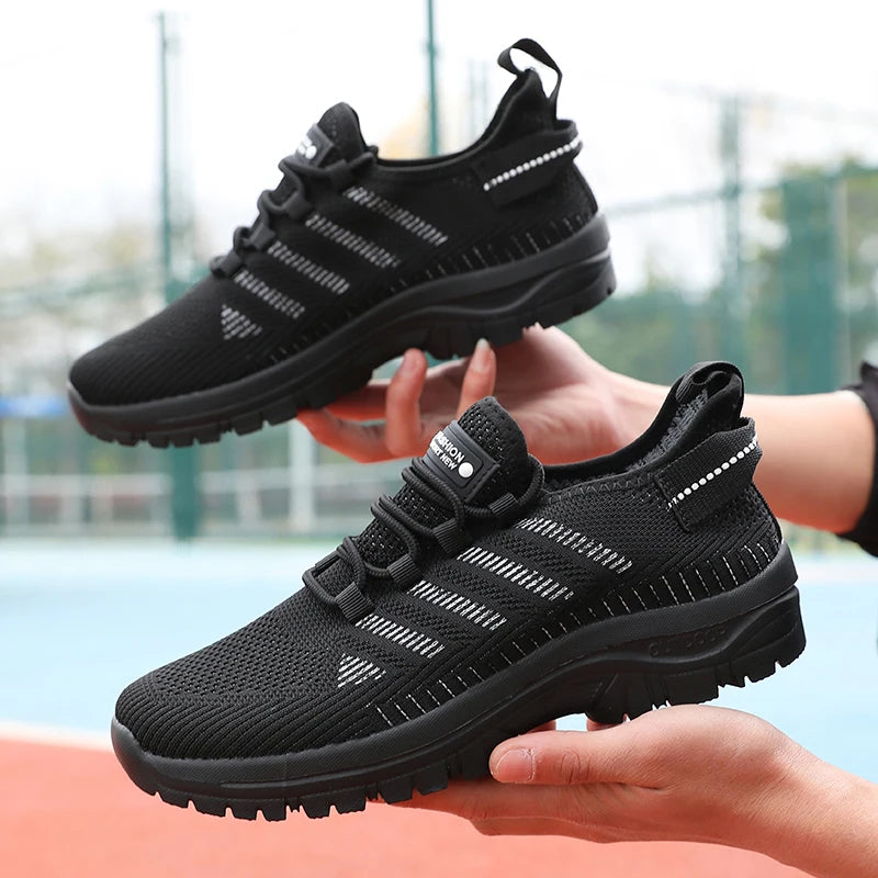Men's Casual Shoes Breathable Fly Woven Mesh Upper Comfortable Outdoor Walking Cycling Exercise Shoes for Men Tenis Para Hombre