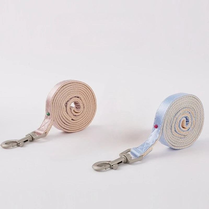 Cute Bowknot Cat Harness and Leash Adjustable Pet Harness with Traction Rope for Cat Kitten Puppy Rabbit Ferret