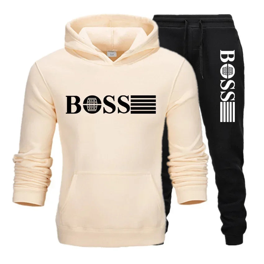 Two-piece fitness sets for autumn and winter, casual sportswear for men and women, and fashionable hooded sweatshirts Picture color 3