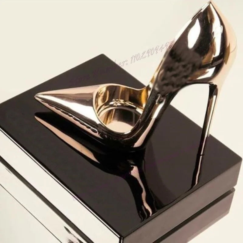 Gouden Pumps Dames - Stiletto Hoge Hakken 12cm Lakleer - Spitse Neus As picture CHINA