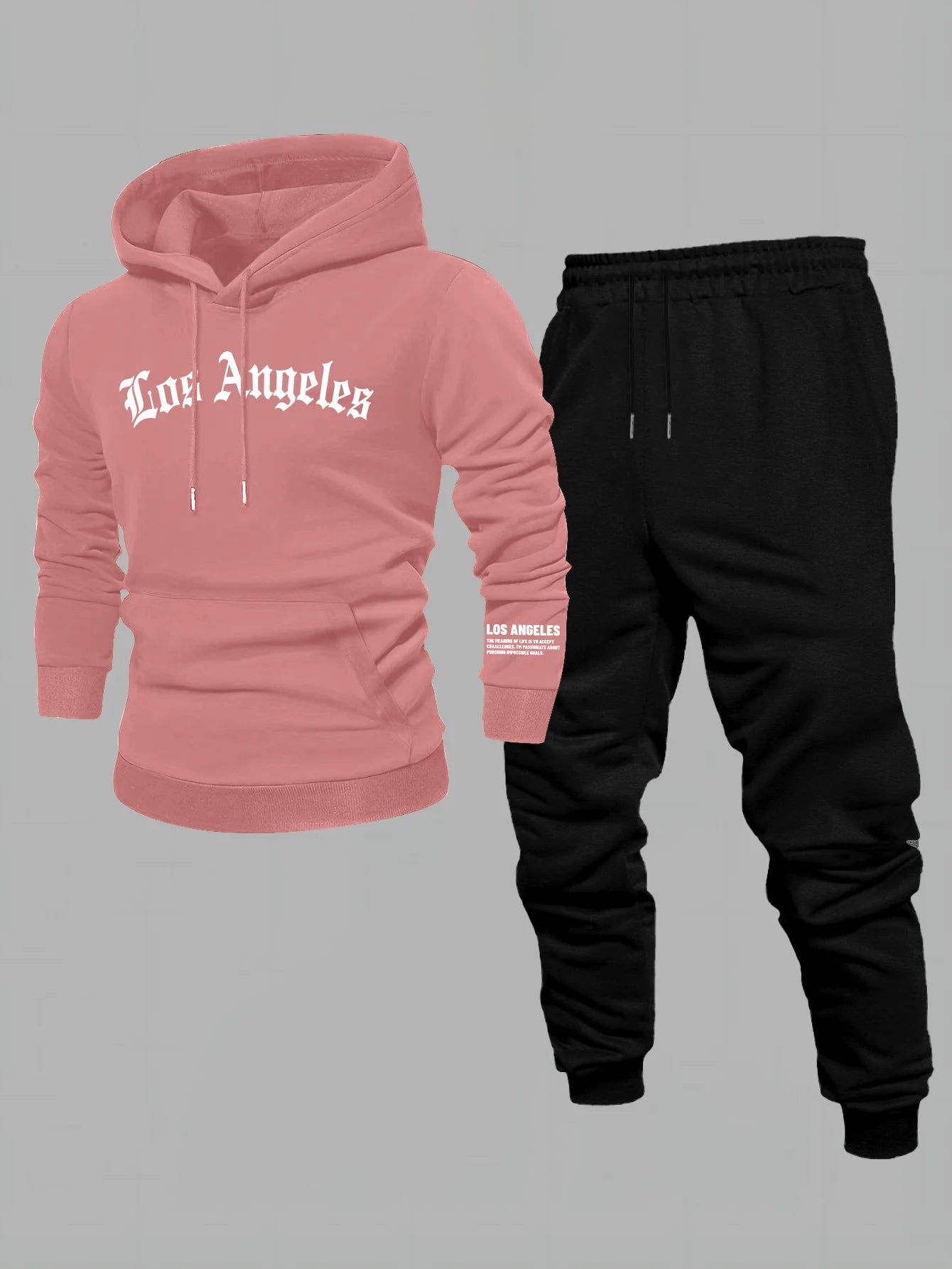 Men Women Soft Comfortable Letter Graphic Printed Hoodies Long Sleeve Pocket Sweatshirts Casual Harajuku Hooded Pullover Coat pinkblackLOS