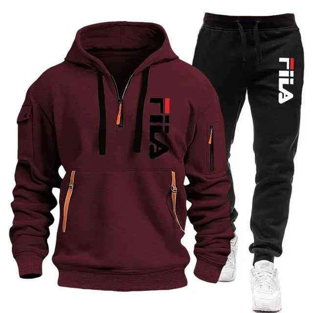 Heren Hoodie Set met Broek - Outdoor Sportkleding met Multi-Pocket 13