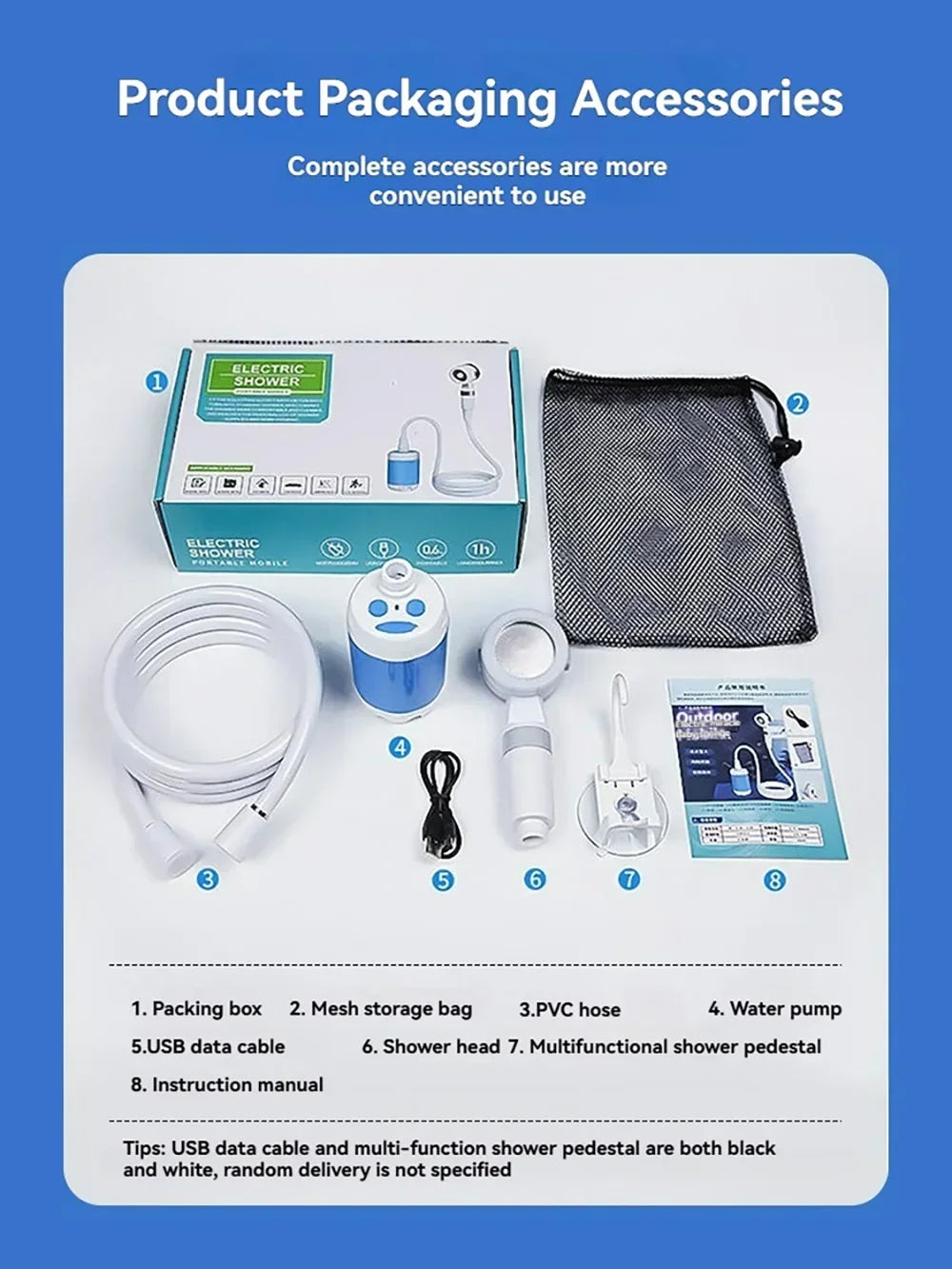 Draagbare Oplaadbare Buitendouche - Camping Douche Handheld voor Auto & Tuin