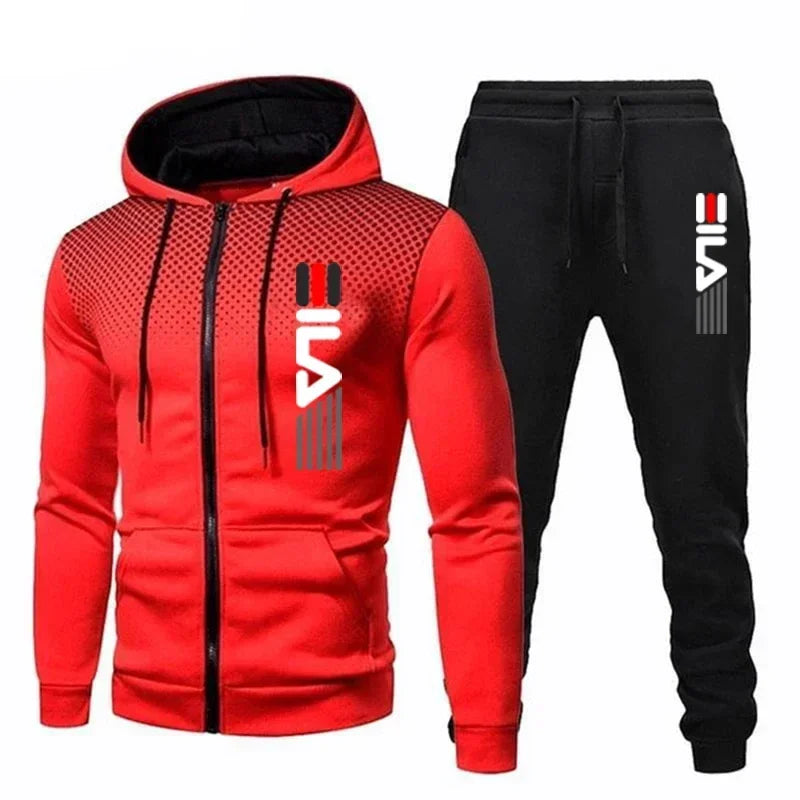 Spring and Autumn 2025 Men's sportswear set, men's zippered casual sportswear, outdoor sportswear pants, men's fitness set