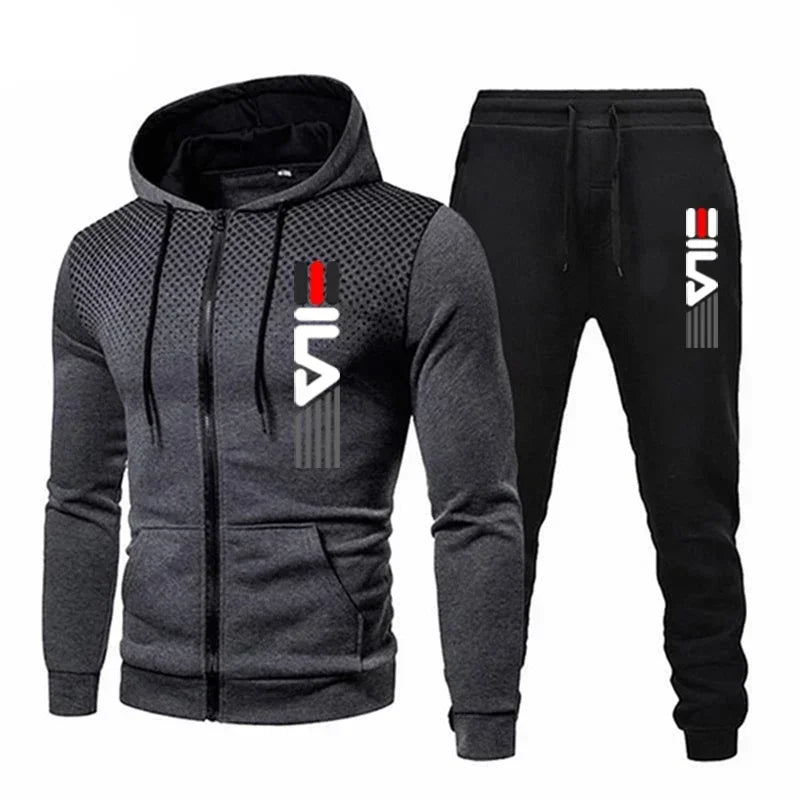 Spring and Autumn 2025 Men's sportswear set, men's zippered casual sportswear, outdoor sportswear pants, men's fitness set