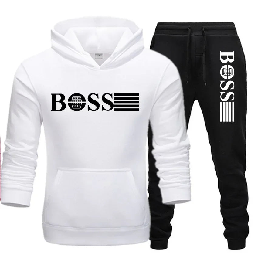 Two-piece fitness sets for autumn and winter, casual sportswear for men and women, and fashionable hooded sweatshirts Picture color