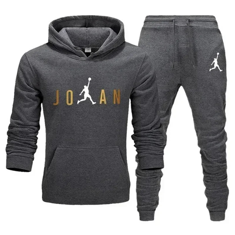 2025 Men's Fashion Casual Sports Outfit Outdoor Fitness Jogging Set (Fall/Winter Style) Hooded Sweatshirt and Jogging Pants Set a77 5