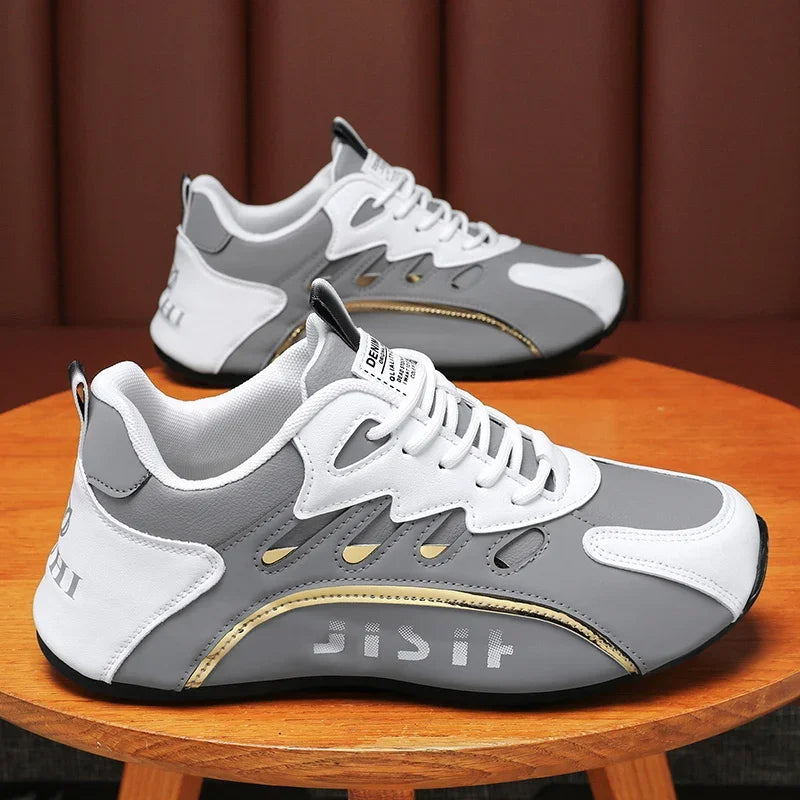 Luxury Men's Sneakers High Quality Leather Casual Shoes for Men Fashion All-match Sport Shoes Platform Comfor Men Running Shoes