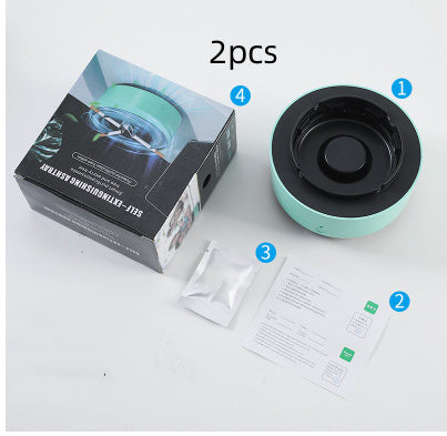 Smoke Removal Air Purification Ashtray Anion Purification Practical Automatic Purifier Ashtray Portable Gadgets For Car Ashtray Starry Sky Green2pcs