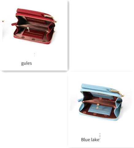 Dames Schoudertas Lychee Patroon - Kleine Crossbody Tas PU Leer Set1