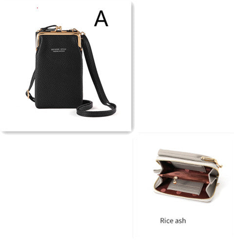 Dames Schoudertas Lychee Patroon - Kleine Crossbody Tas PU Leer Set3