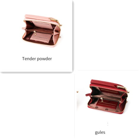 Dames Schoudertas Lychee Patroon - Kleine Crossbody Tas PU Leer Set5